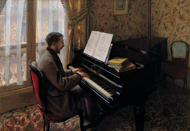 Young Man Playing the Piano from Gustave Caillebotte