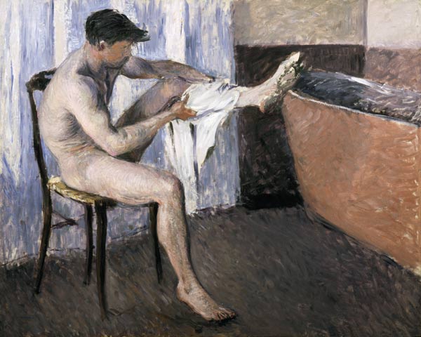 Man drying his leg from Gustave Caillebotte