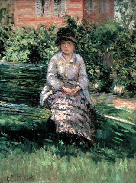 Madame Renoir (1860-1915) in the Garden at Petit-Gennevilliers from Gustave Caillebotte