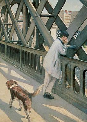 Le Pont de L'Europe: detail of a resting man and a dog