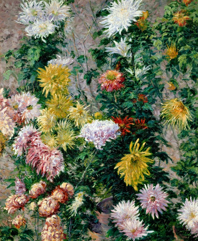 White and Yellow Chrysanthemums from Gustave Caillebotte