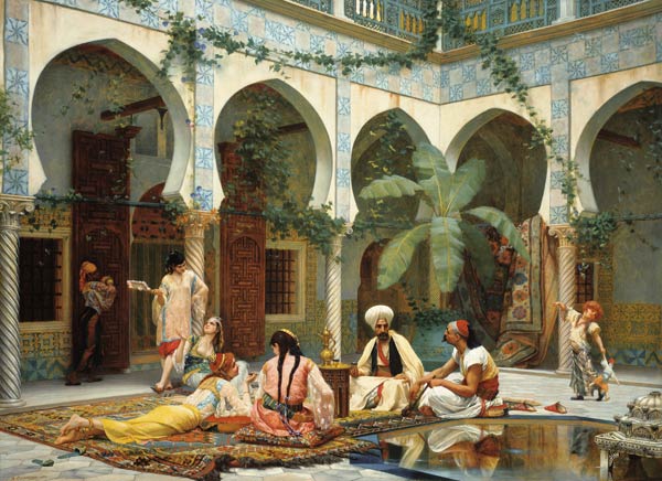 Der Hof des Dar Khdaoudj el Amia Palastes in Algier from Gustave Clarence Rodolphe Boulanger