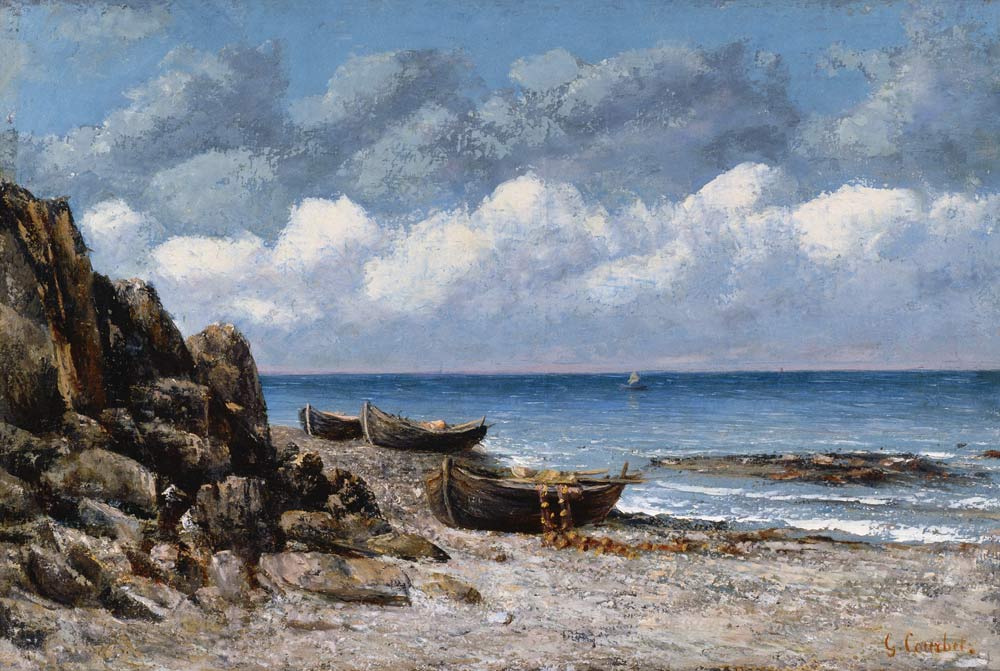 Boats at St. Aubain from Gustave Courbet
