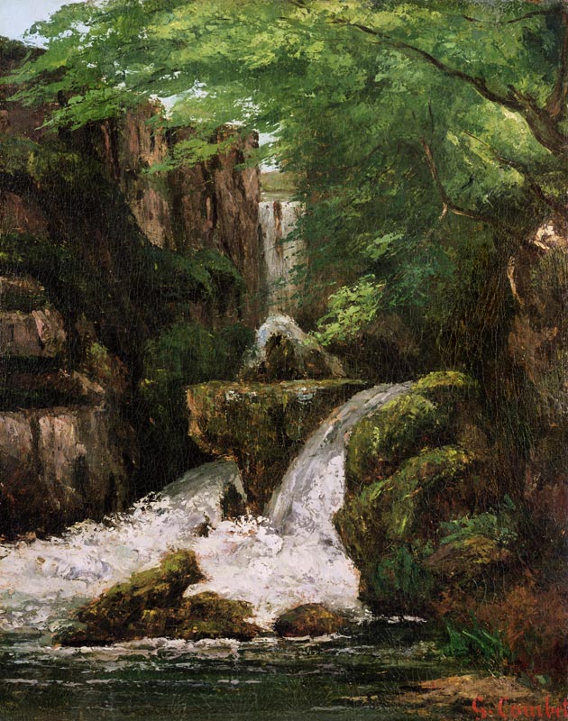 Waterfall in the Ornans Rocks from Gustave Courbet