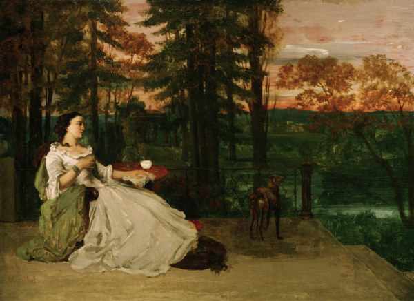 Dame auf der Terrasse from Gustave Courbet