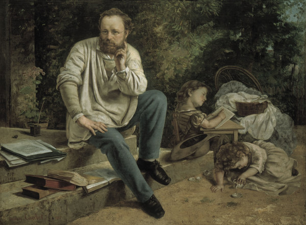 G.Courbet,  Proudhon u. seine Kinder from Gustave Courbet
