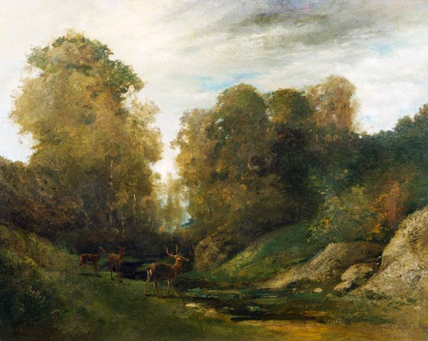Hirsche am Flussufer from Gustave Courbet