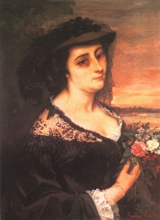 La dame au chapeau noir (Laure Borreau) from Gustave Courbet