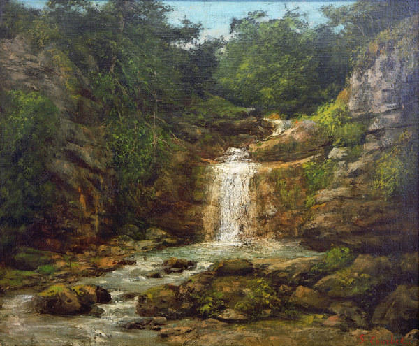 Landschaft mit Wasserfall from Gustave Courbet