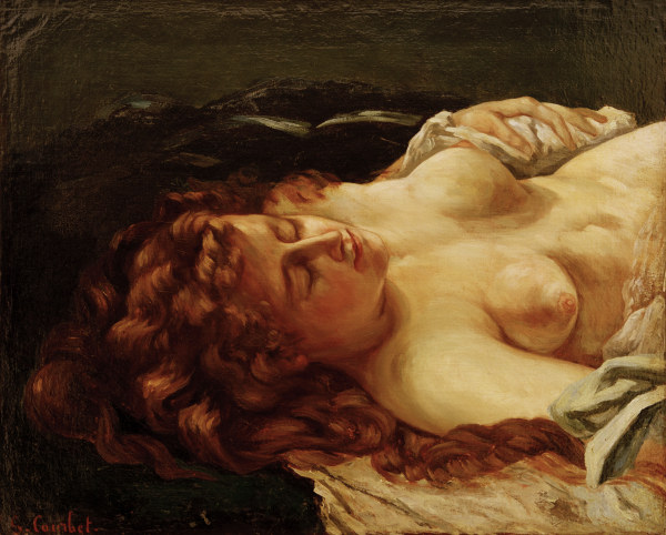 Schlafende rothaarige Frau from Gustave Courbet