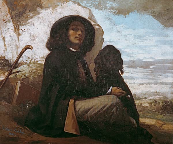 Gustave Courbet / Self-portrait with dog from Gustave Courbet