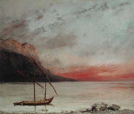 Sunset over Lake Leman from Gustave Courbet