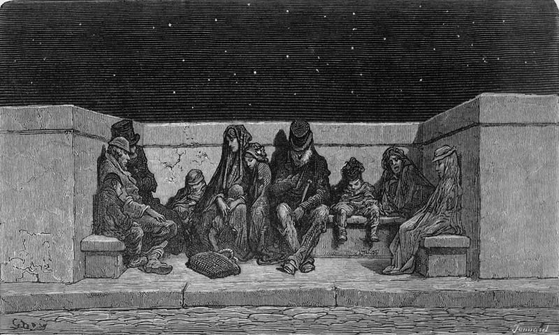 Asleep under the Stars, illustration from ''London, a Pilgrimage'' from Gustave Doré