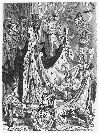 A queen, illustration from ''Les Contes Drolatiques'' Honore de Balzac (1799-1850) from Gustave Doré