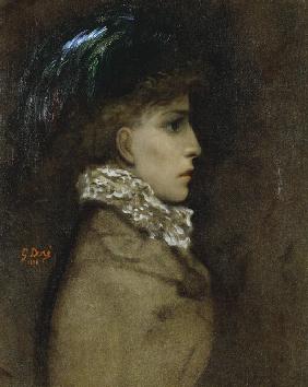 Portrait of the actress Sarah Bernhardt (1844-1923)