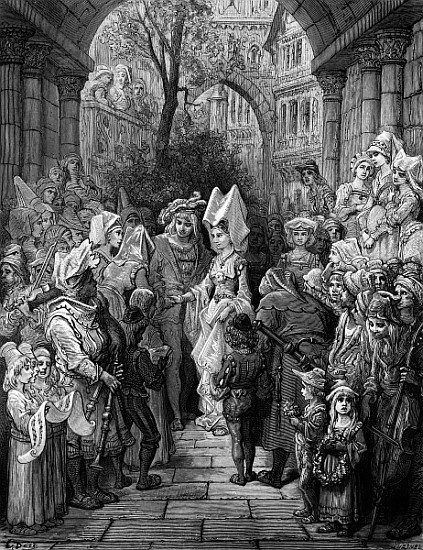 The Bride and Groom entering the hall, scene from ''The Rime of the Ancient Mariner'' S.T. Coleridge from Gustave Doré
