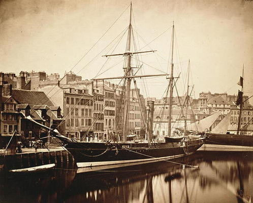 The Imperial Yacht 'La Reine Hortense' at Le Havre, 1856 (sepia photo) from Gustave Le Gray