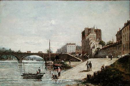 The Seine and the Port of Courbevoie from Gustave Mascart