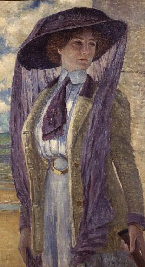 Woman with a Purple Hat from Gustave Max Stevens