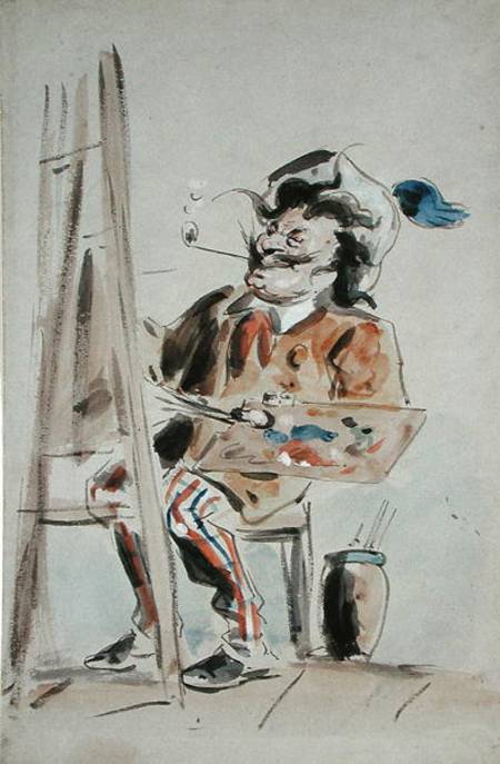 Caricature of an artist from Hablot Knight Browne