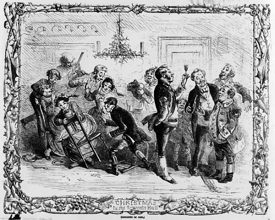 Christmas in the Servant''s Hall from Hablot Knight (Phiz) Browne