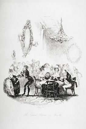 The card room at Bath, illustration from `The Pickwick Papers'', Charles Dickens (1812-70) published