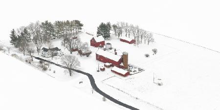 Gefallener Schnee auf der Stellwagen Farm