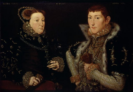 Lady Mary Nevill and her son Gregory Fiennes from Hans Eworth or Ewoutsz