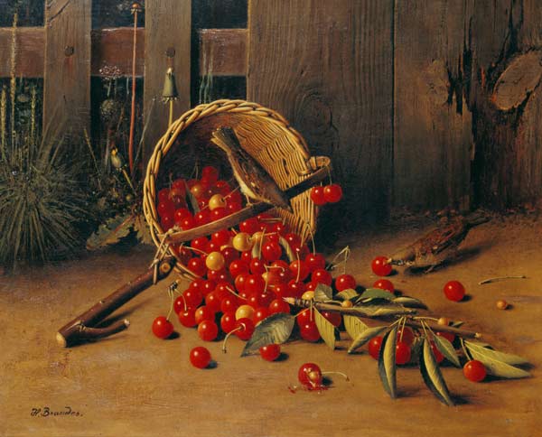 Stillleben mit Kirschen in einem Weidenkorl from Hans Heinrich Jürgen Brandes