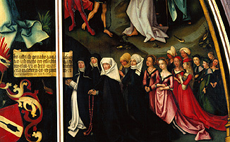 Epitaph der Schwestern Walther Detail der rechte Tafelafel: Die Frauen der Familie from Hans Holbein d.Ä.
