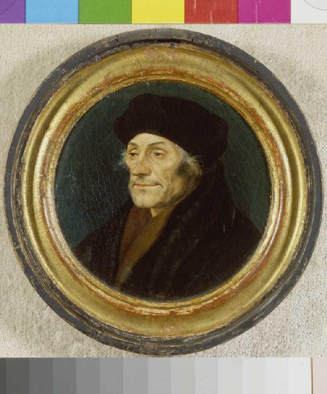 Bildnis des Erasmus von Rotterdam im Rund. from Hans Holbein d.J.