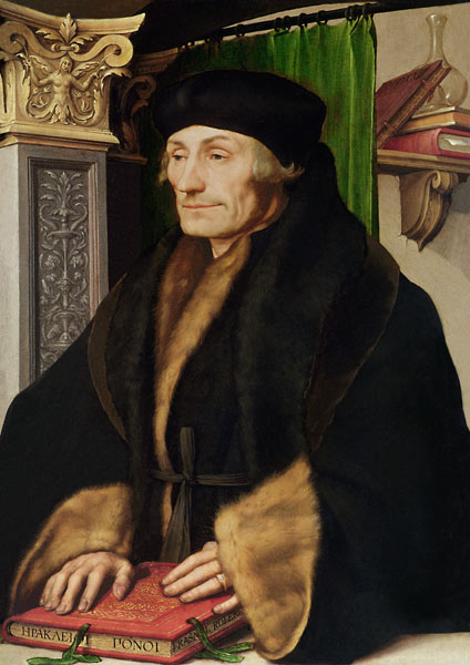 Portrait of Erasmus, 1523 (oil and egg tempera on panel) from Hans Holbein d.J.