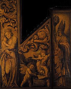 Maria mit dem Kinde und dem hl. Pantalus Innenseite der Orgelflügel aus dem Basler Münster (rechte S from Hans Holbein d.J.