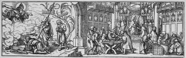 Sale of Indulgences / Woodcut / Holbein from Hans Holbein d.J.