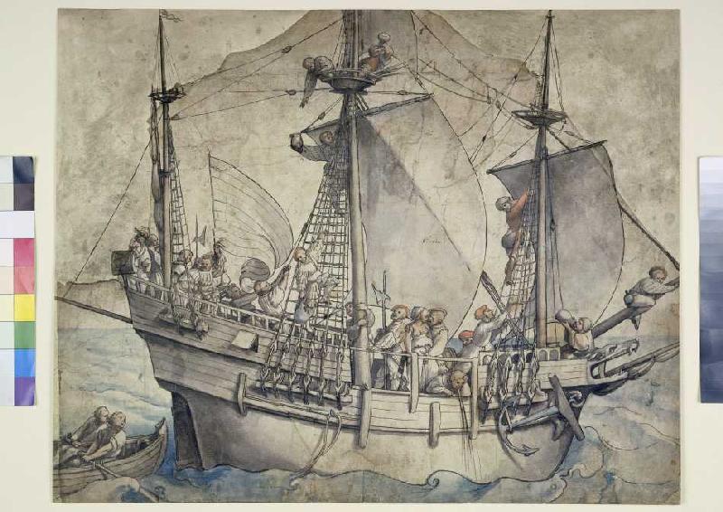 Ship with armed men from Hans Holbein d.J.