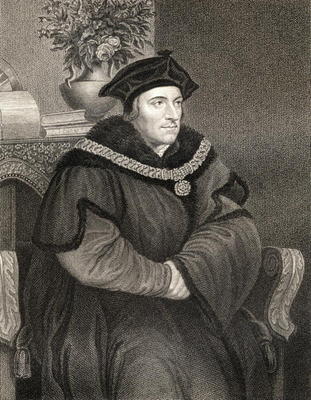 Sir Thomas More (1477-1535), from 'Lodge's British Portraits', 1823 (engraving) from Hans Holbein d.J.