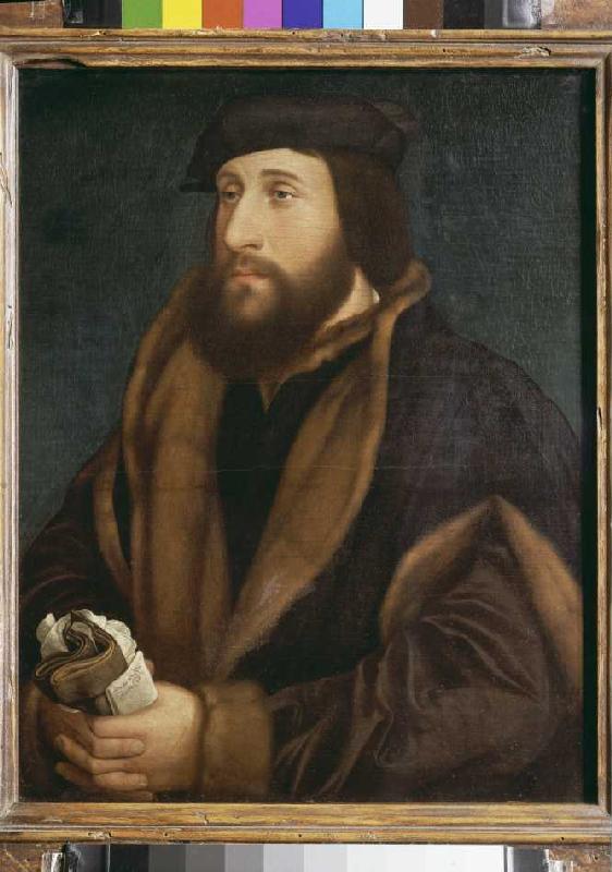 Unbekannter Mann mit Brief und Handschuhen from Hans Holbein d.J.
