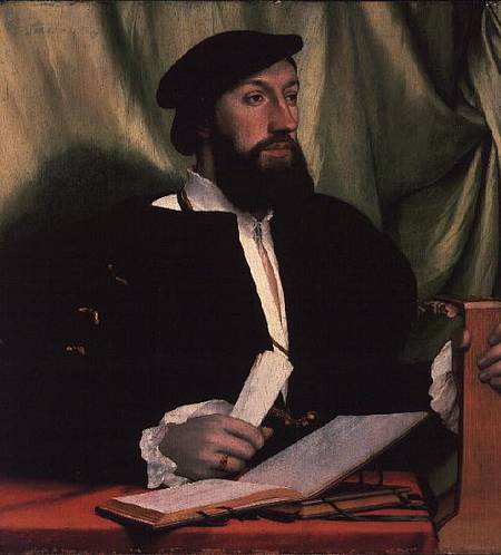 Unknown gentleman with music books and lute from Hans Holbein d.J.