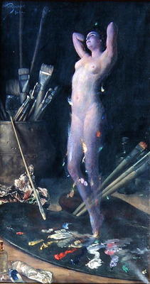 In the Studio: Artist's Vision, c.1900 (oil on canvas) from Hans Holtzbecher