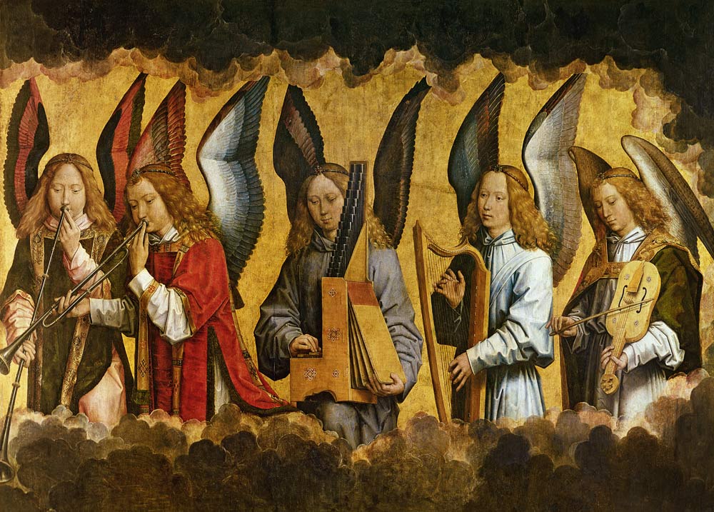Angels Playing Musical Instruments, right hand panel from a triptych from the Church of Santa Maria from Hans Memling