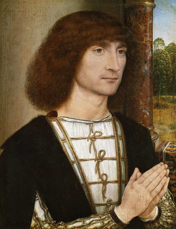 Portrait of a young Man praying from Hans Memling