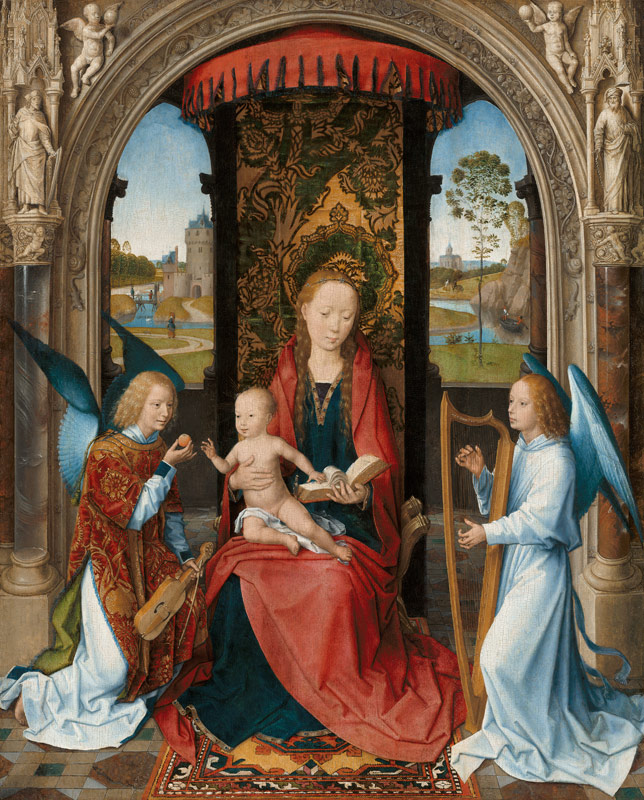 Madonna and Child with two Angels from Hans Memling
