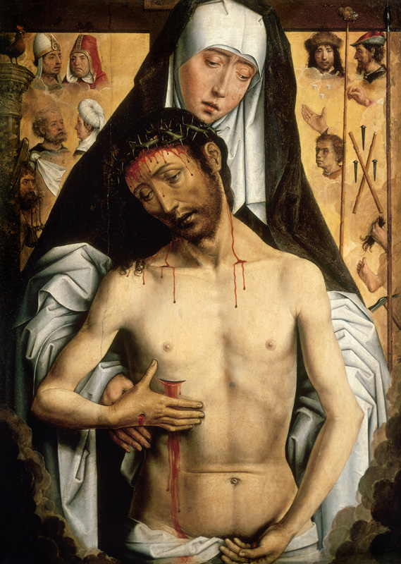 The Man of Sorrows in the Arms of the Virgin from Hans Memling