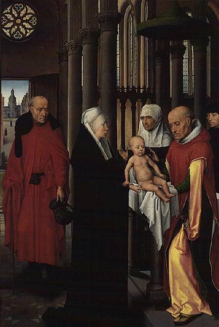 Adoration of the Magi: Right wing of triptych, depicting the Presentation in the Temple from Hans Memling