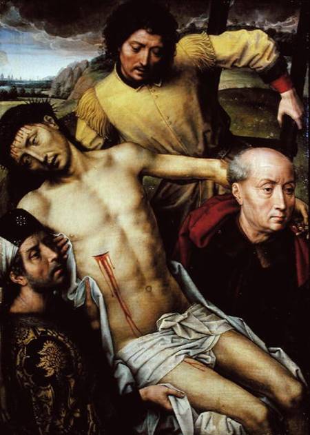 Descent from the Cross, left hand panel from the Deposition Diptych from Hans Memling