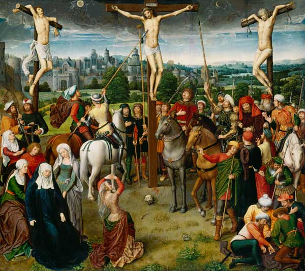 Kreuzigung Christi. Mittelbild eines Hausflügelaltars. from Hans Memling