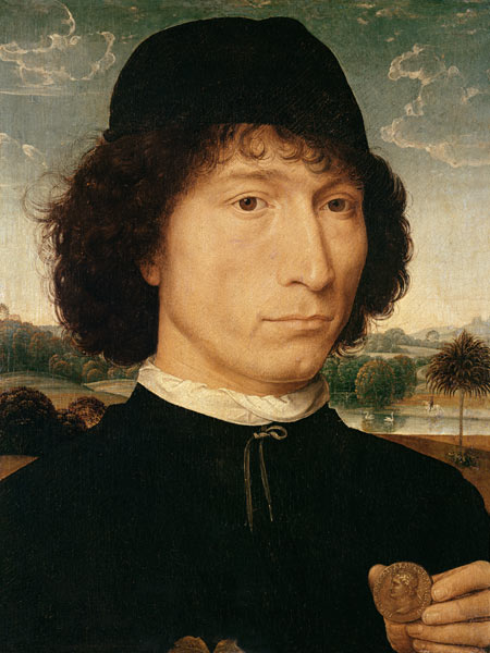 Portrait of a Man holding a coin of the Emperor Nero, c.1473-74 from Hans Memling