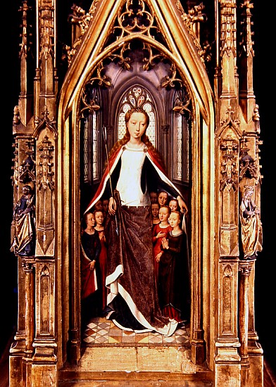 St. Ursula and the Holy Virgins, from the Reliquary of St. Ursula, 1489 (see also 185907) from Hans Memling