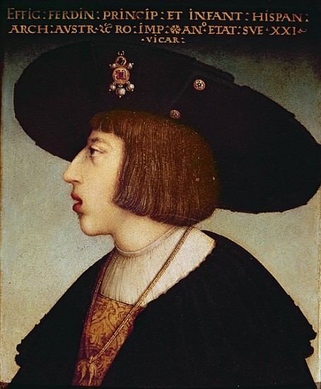 Portrait of Ferdinand I, Holy Roman Emperor from Hans or Johan Maler