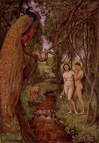 Adam und Eva im Paradies. from Hans Thoma
